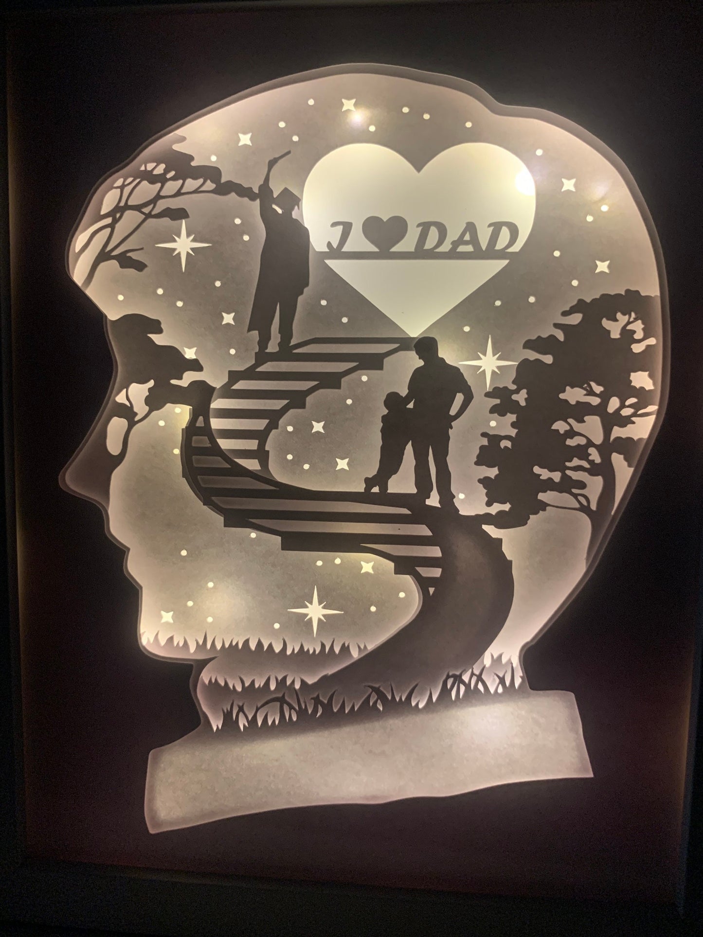 I Love Dad Shadow Lightbox: Father's Day LED Gift (8"x10")