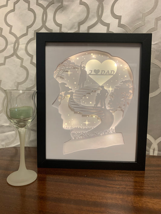 I Love Dad Shadow Lightbox: Father's Day LED Gift (8"x10")