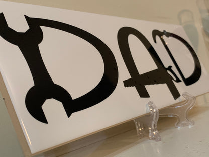 Father Dad Decorative Name Plate Plaque, customize with kids names, Great Father’s Day gift, includes FREE stand