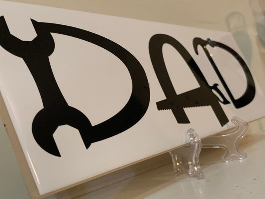 Father Dad Decorative Name Plate Plaque, customize with kids names, Great Father’s Day gift, includes FREE stand