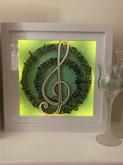 Treble Clef Lighted Shadow Box: Music Lover Gift
