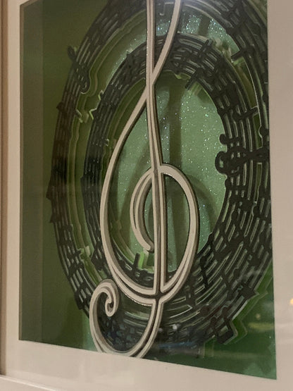 Treble Clef Lighted Shadow Box: Music Lover Gift