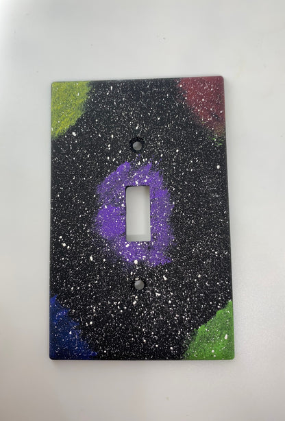 Hand-Painted Galaxy Light Switch Cover Plate: Space Theme Decor