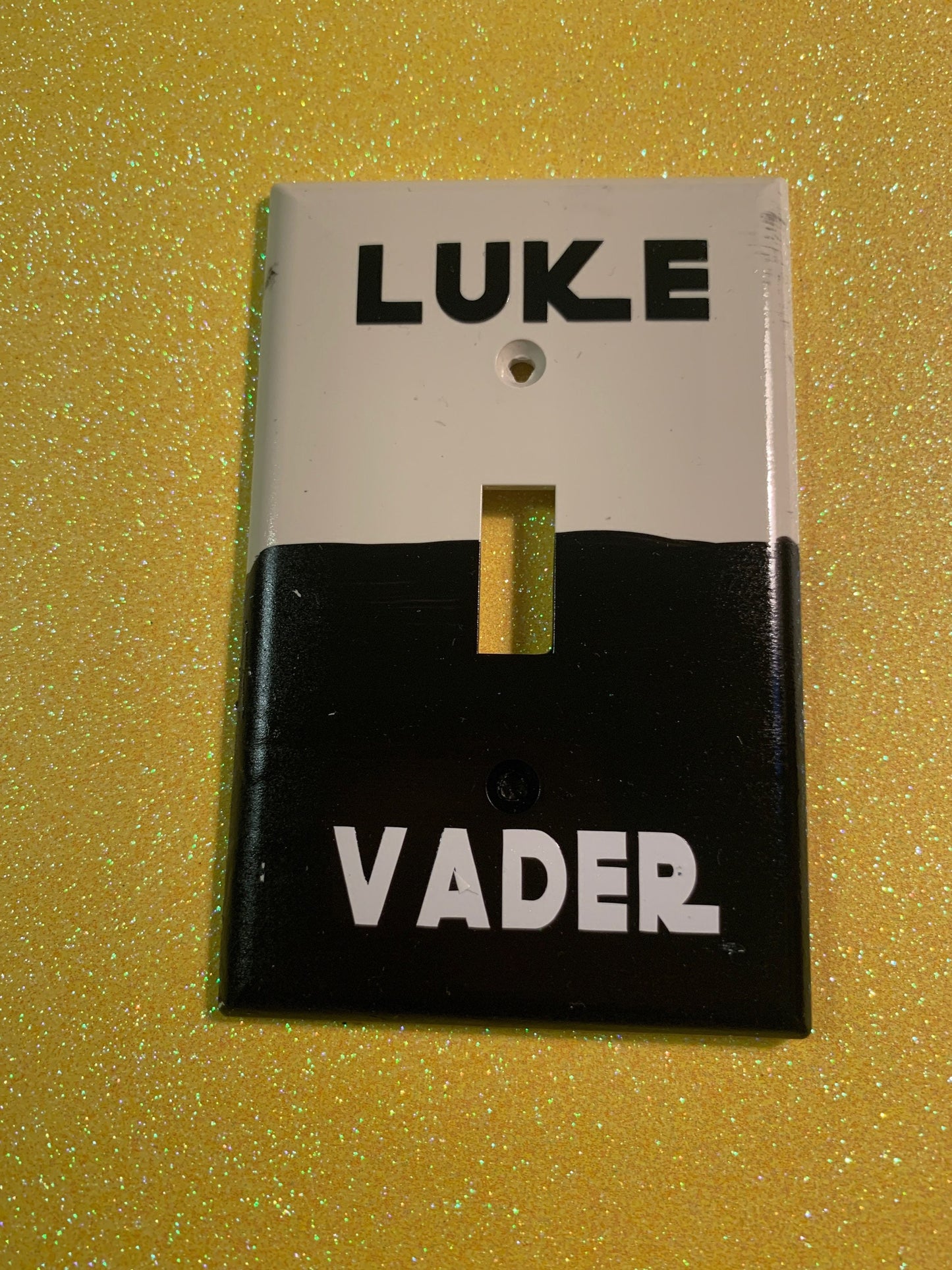 Hand-Painted Star Wars Light Switch Cover: Luke vs Vader