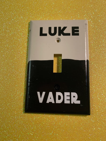 Hand-Painted Star Wars Light Switch Cover: Luke vs Vader