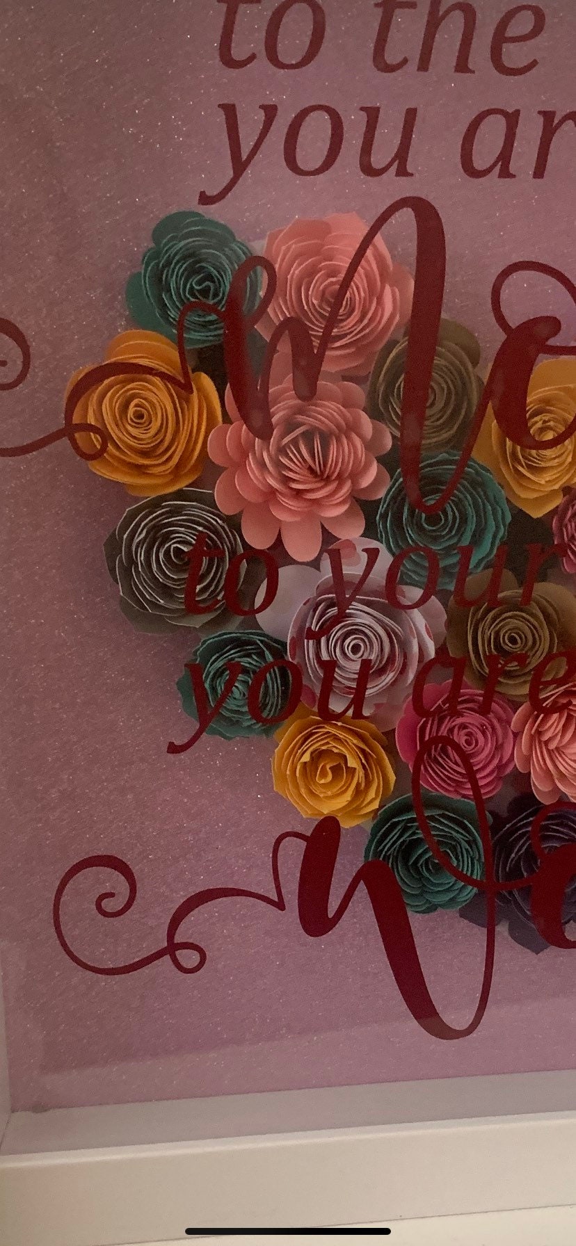 To the World you are a Mother...your Family the World!” Great Gift for Mom, Shadow box Frame, Grandma Gift, Paper Flowers, unique Shadowbox!