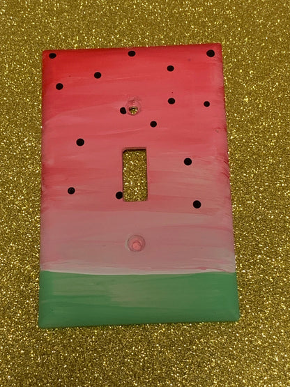 Hand-Painted Watermelon Light Switch Cover Plate by Autistic Artist
