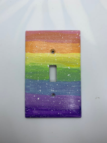 Rainbow Pride Light Switch Cover Plate: Hand-Painted Art