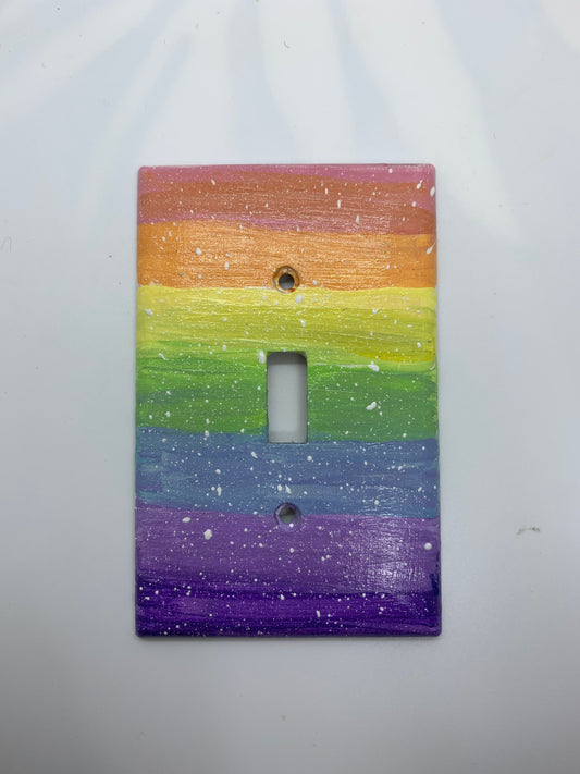 Rainbow Pride Light Switch Cover Plate: Hand-Painted Art