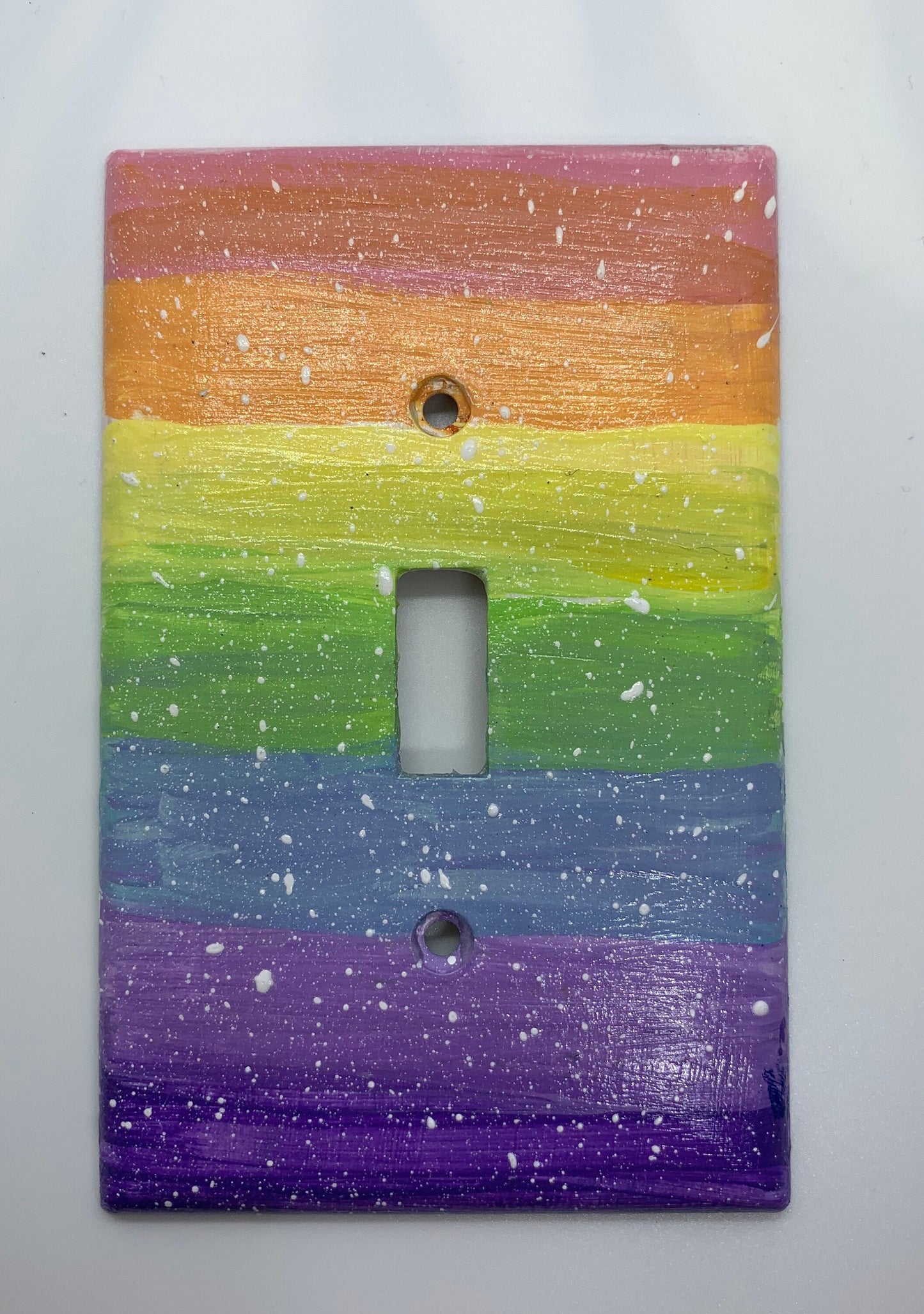 Rainbow Pride Light Switch Cover Plate: Hand-Painted Art