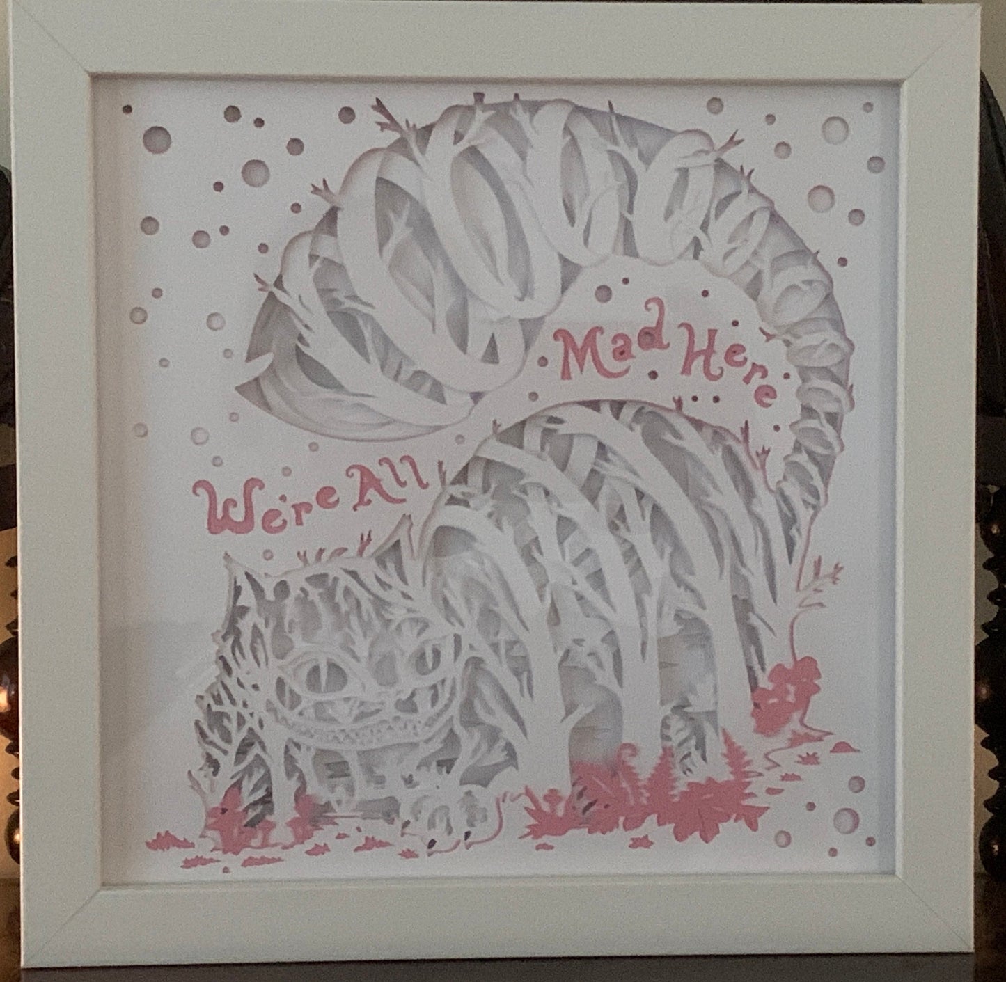 Cheshire Cat Shadow Box: Alice in Wonderland LED Light Frame