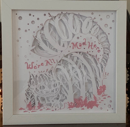 Cheshire Cat Shadow Box: Alice in Wonderland LED Light Frame