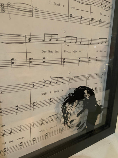 Silhouette Ed Sheeran on “Perfect” Sheet Music, CAN CUSTOMIZE Decorative Shadow Box Shadowbox Frame, decor. Beautiful & unique gift