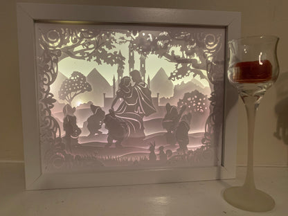 Snow White Lightbox: Handmade Shadow Box Frame, Kids Room Decor