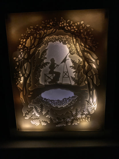 Constellation Lightbox: Girl Artist Shadow Box - Kids Room Decor