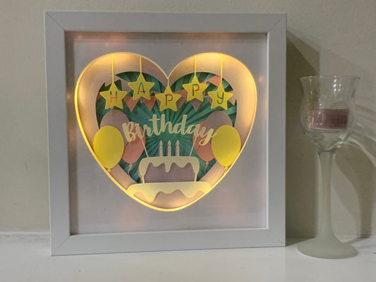 Happy Birthday Lighted Shadow Box: Customizable Gift