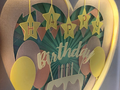 Happy Birthday Lighted Shadow Box: Customizable Gift