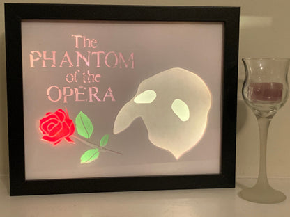 Phantom of the Opera Lightbox: Theater Mask Shadow Box Art