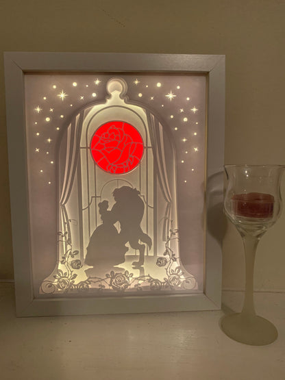 Beauty and the Beast Lightbox: Princess Belle LED Shadow Box