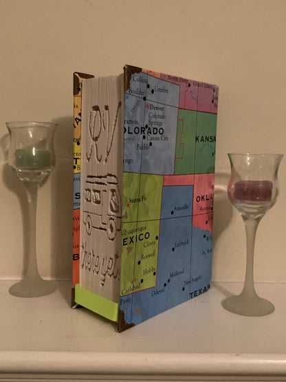 RV Book Art: USA Map Decorative Book Fold