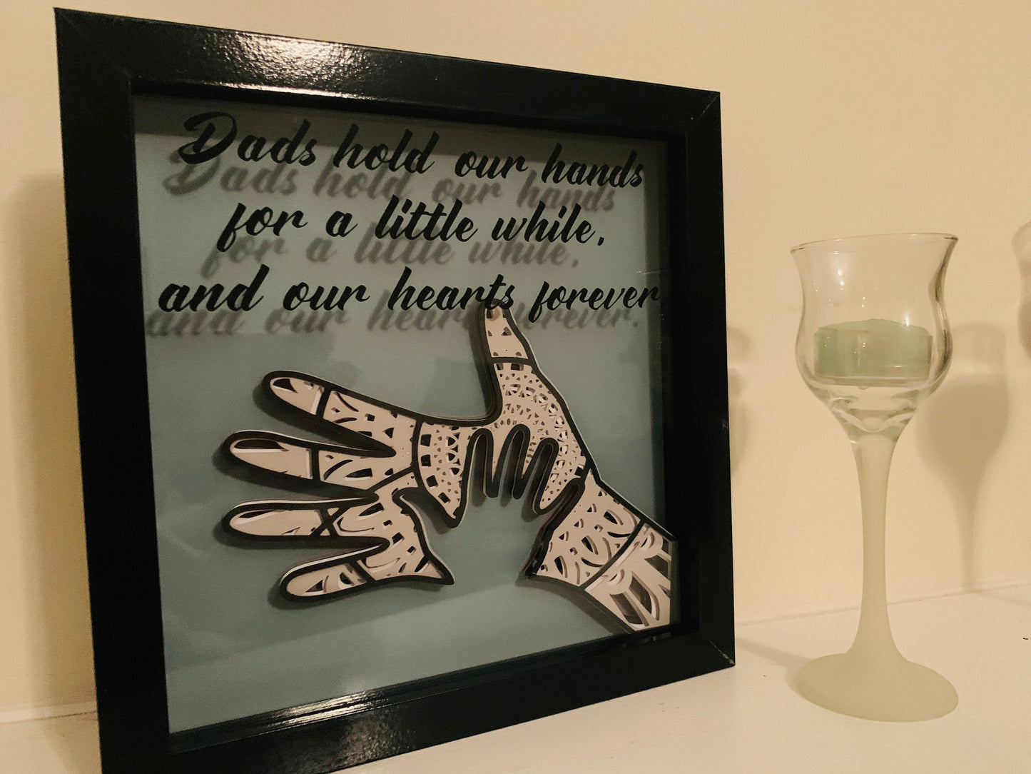 Father Son Hands Shadow Box Frame: Sentimental Dad Gift