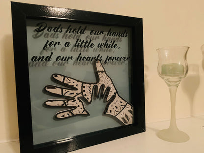 Father Son Hands Shadow Box Frame: Sentimental Dad Gift