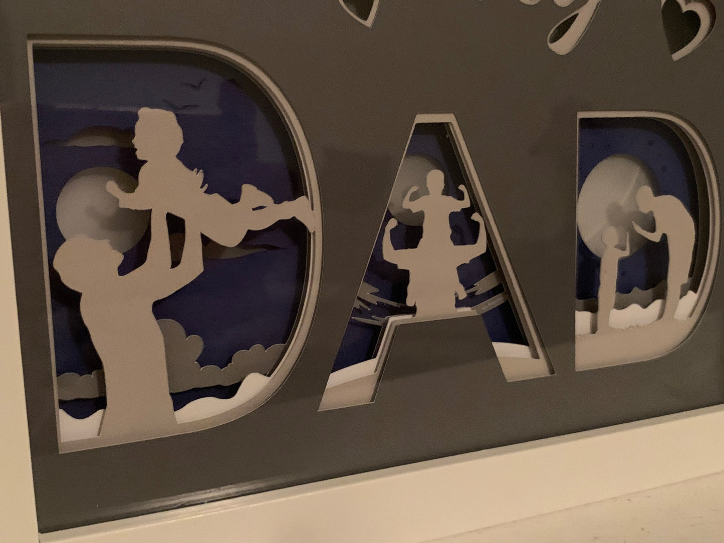 I love my Dad, Father’s Day Gift, Grandfather, Kids, Decorative Lightbox light Shadow Box Shadowbox Frame, Great gift!  Beautifully unique!