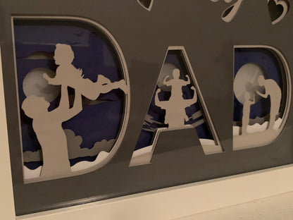 I love my Dad, Father’s Day Gift, Grandfather, Kids, Decorative Lightbox light Shadow Box Shadowbox Frame, Great gift!  Beautifully unique!