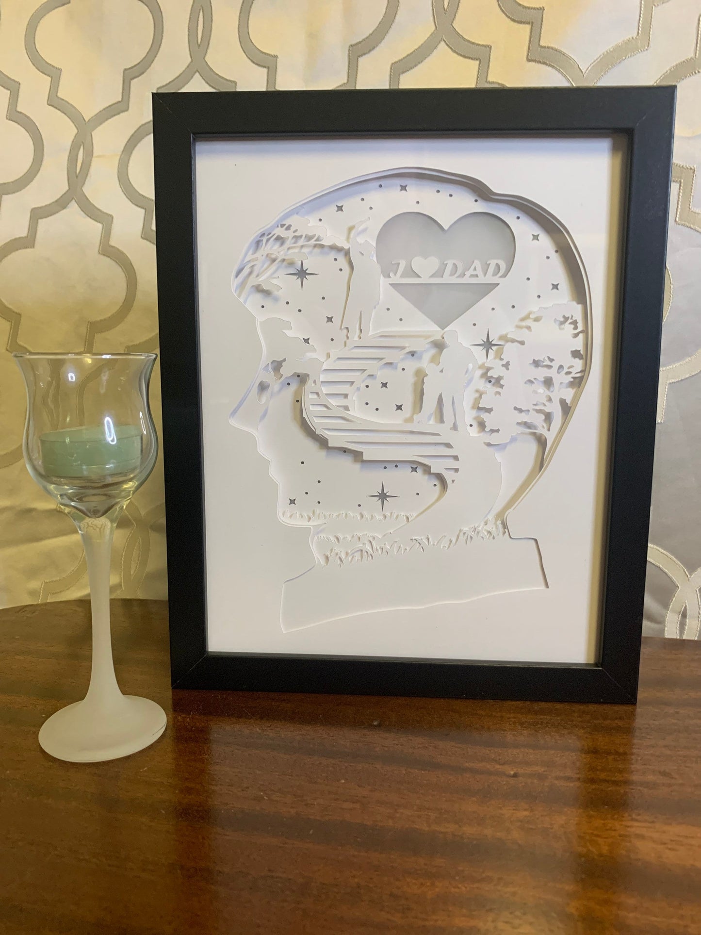 I Love Dad Shadow Lightbox: Father's Day LED Gift (8"x10")