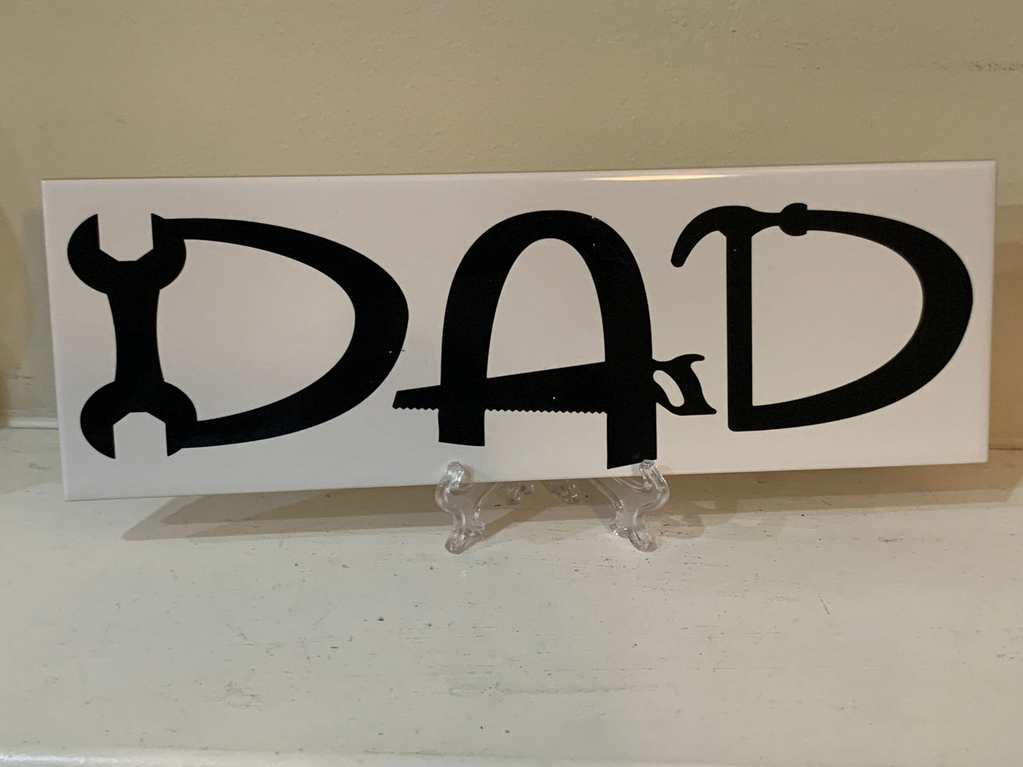 Father Dad Decorative Name Plate Plaque, customize with kids names, Great Father’s Day gift, includes FREE stand