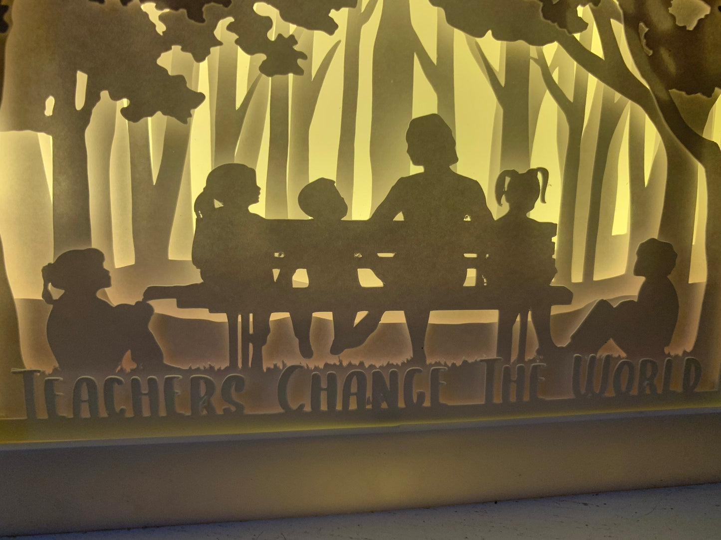 Teacher Lightbox: "Teachers Change the World" Shadow Box Gift