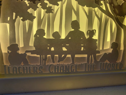 Teacher Lightbox: "Teachers Change the World" Shadow Box Gift