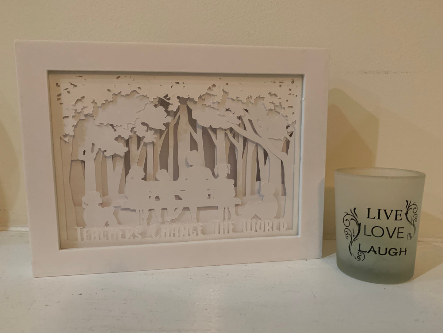 Teacher Lightbox: "Teachers Change the World" Shadow Box Gift