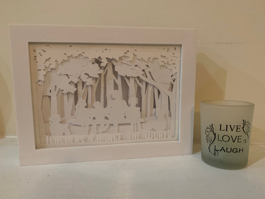 Teacher Lightbox: "Teachers Change the World" Shadow Box Gift