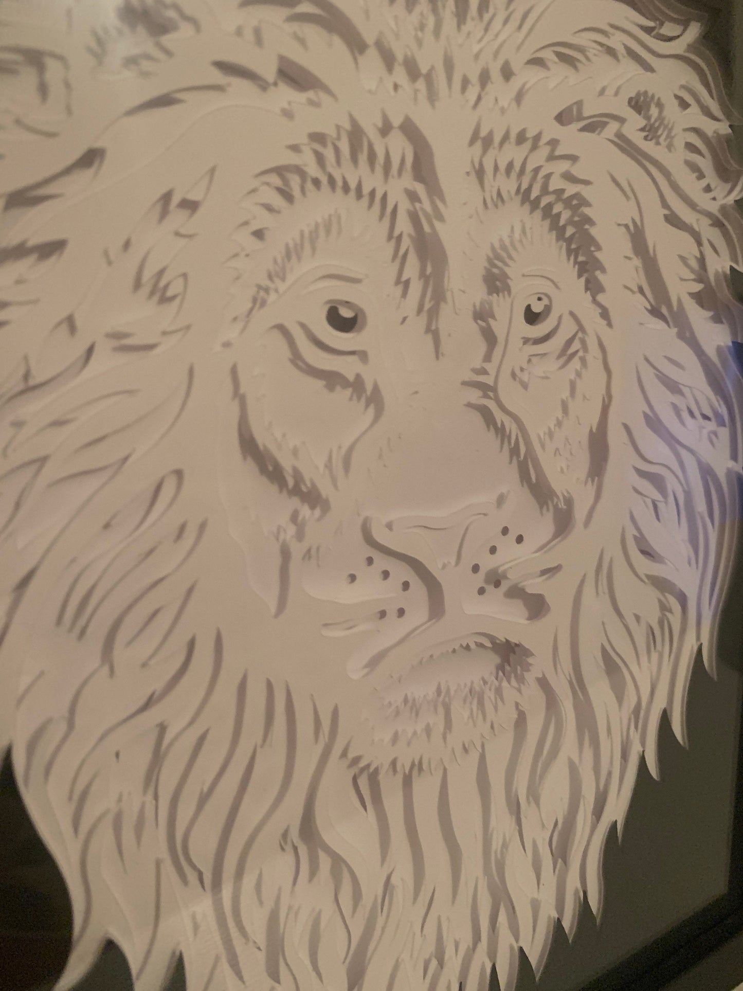 Lion Face Lightbox: August Birthday Gift, Home Wall Decor