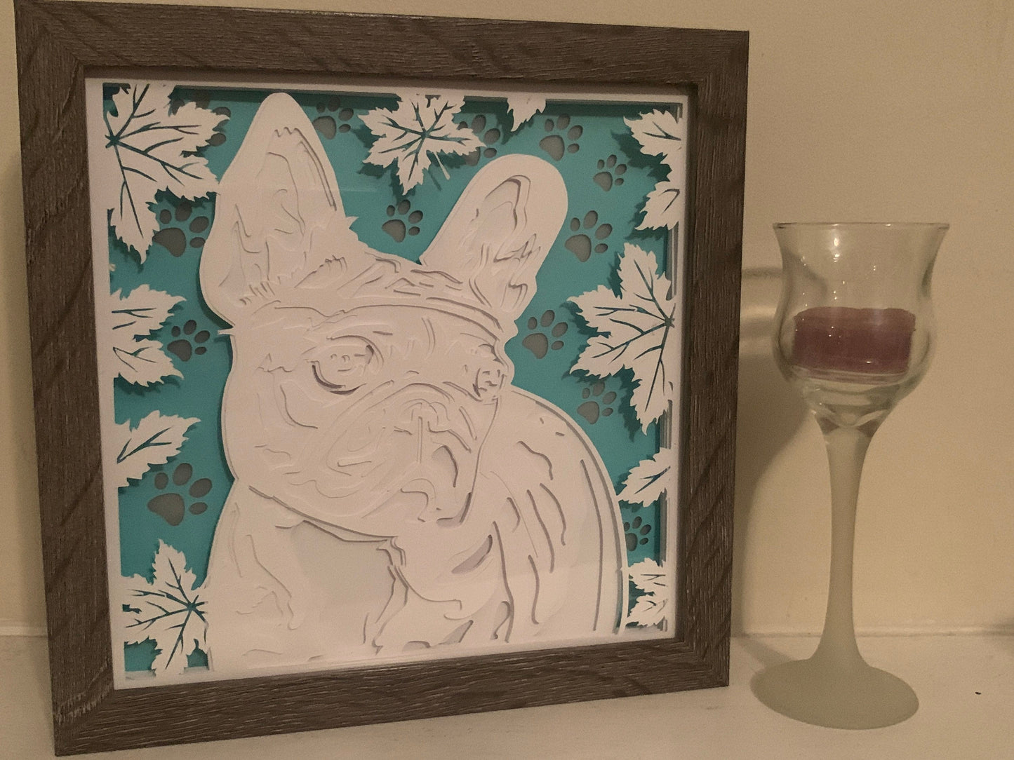 French Bulldog Lighted Shadow Box: Dog Lover Gift