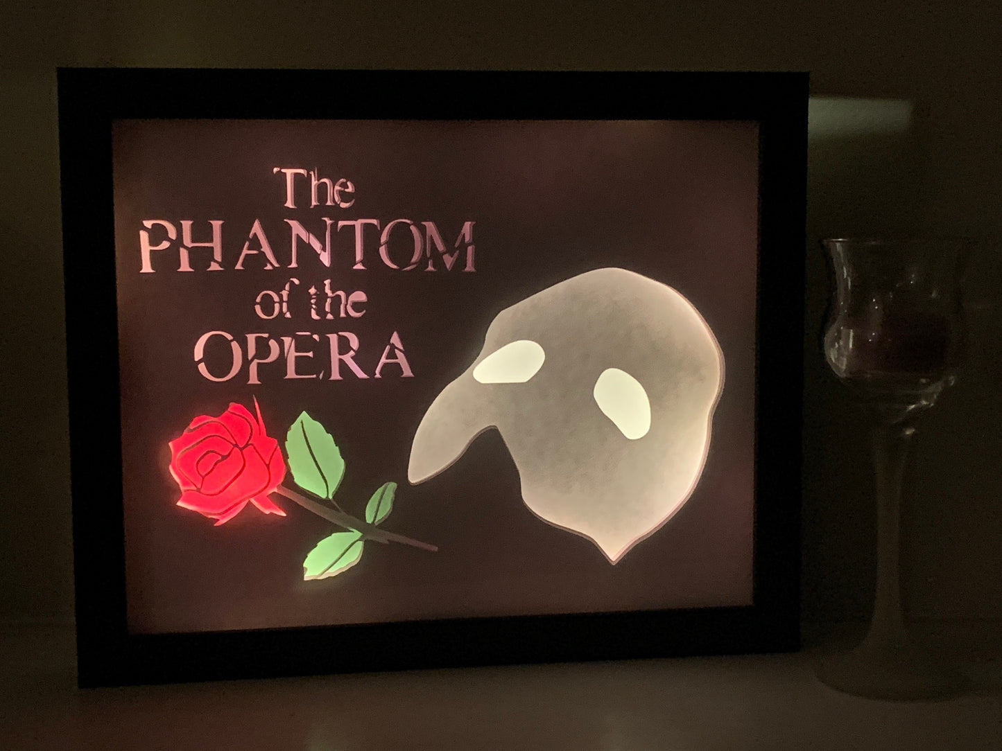 Phantom of the Opera Lightbox: Theater Mask Shadow Box Art