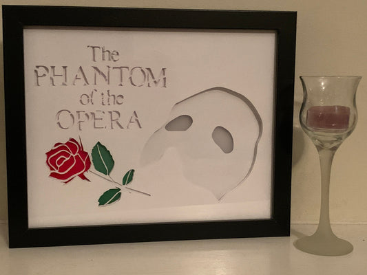 Phantom of the Opera Lightbox: Theater Mask Shadow Box Art