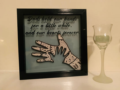 Father Son Hands Shadow Box Frame: Sentimental Dad Gift