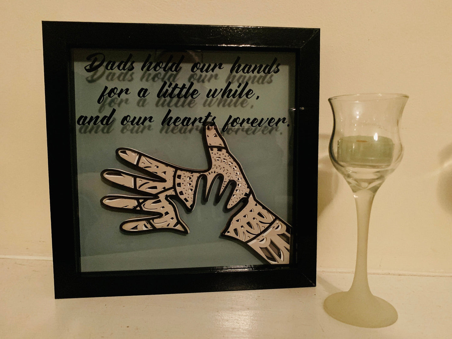 Father Son Hands Shadow Box Frame: Sentimental Dad Gift