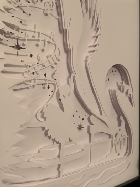 Black Swan Lighted Shadow Box: Ballet Art, Ballerina Gift