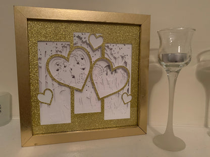 Golden Anniversary Shadow Box Frame: Lighted 8x8 Wall Art