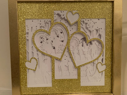 Golden Anniversary Shadow Box Frame: Lighted 8x8 Wall Art