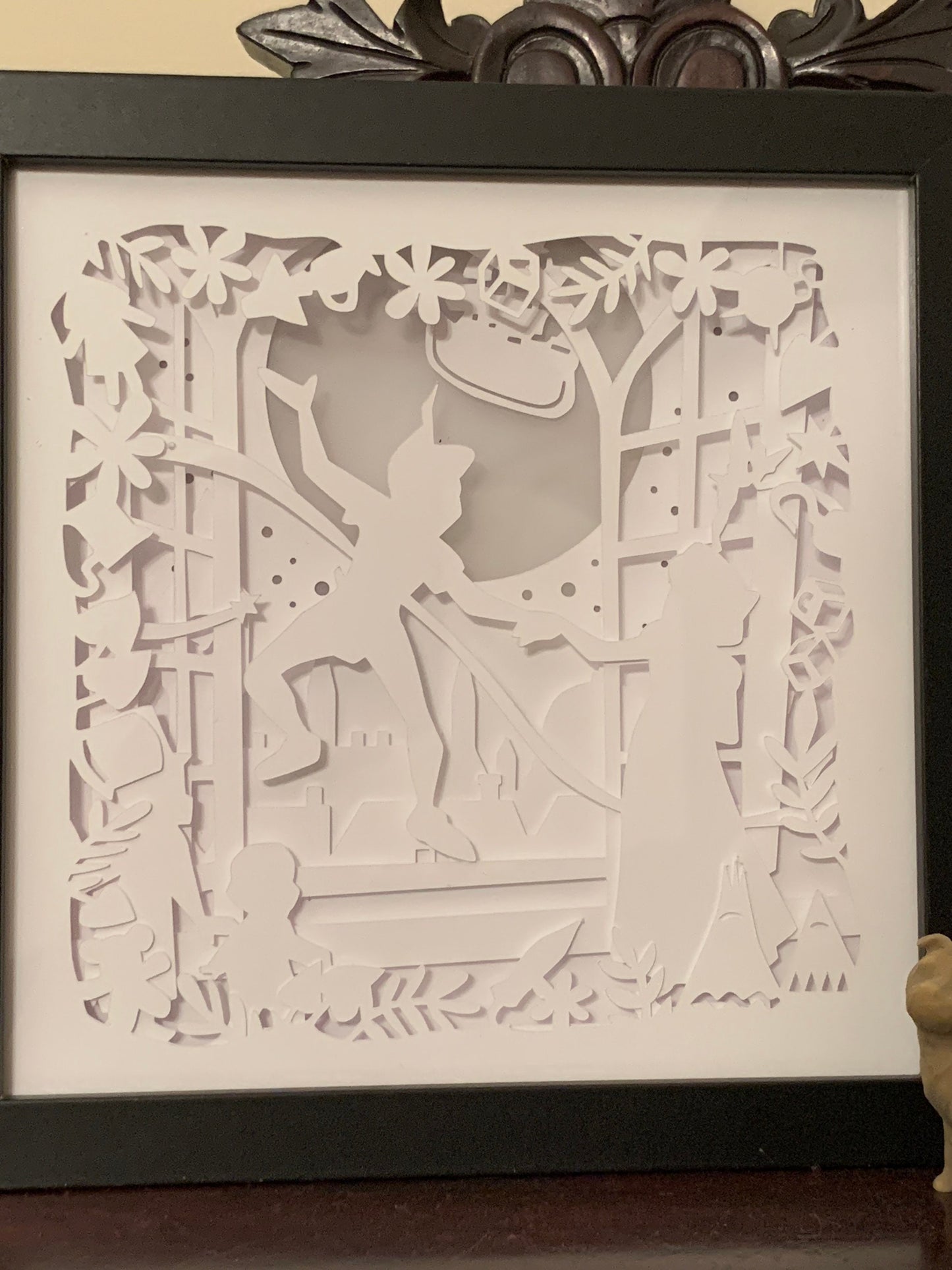 Peter Pan light, Tinkerbell lamp, Neverland room decor, gift for kids, Nursery decor, led wall sign, wall art, lighted shadow box, kids room