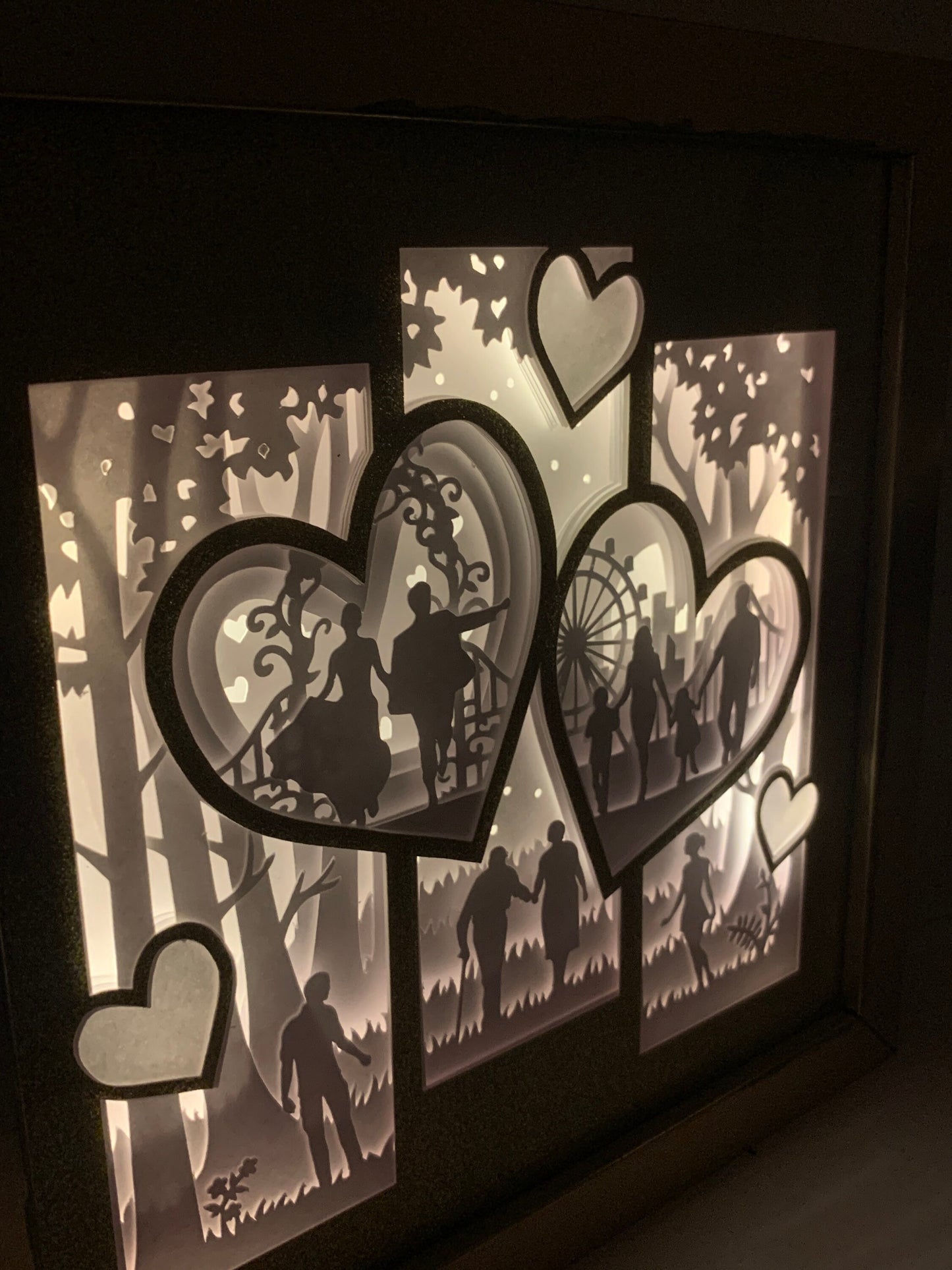 Golden Anniversary Shadow Box Frame: Lighted 8x8 Wall Art