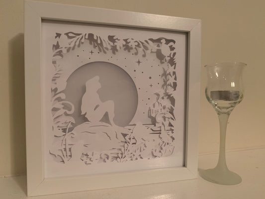 Ariel Shadow Box: Little Mermaid Papercut Light Box