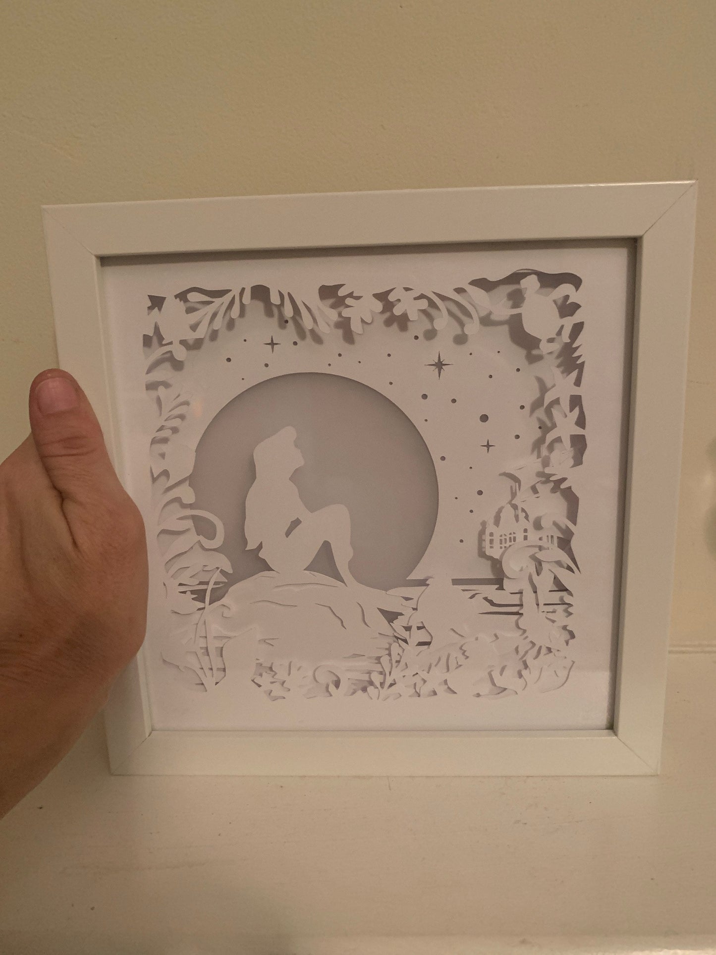 Ariel Shadow Box: Little Mermaid Papercut Light Box