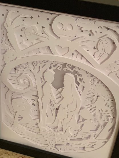 Nightmare Before Christmas Lightbox: Jack & Sally Shadow Box Decor