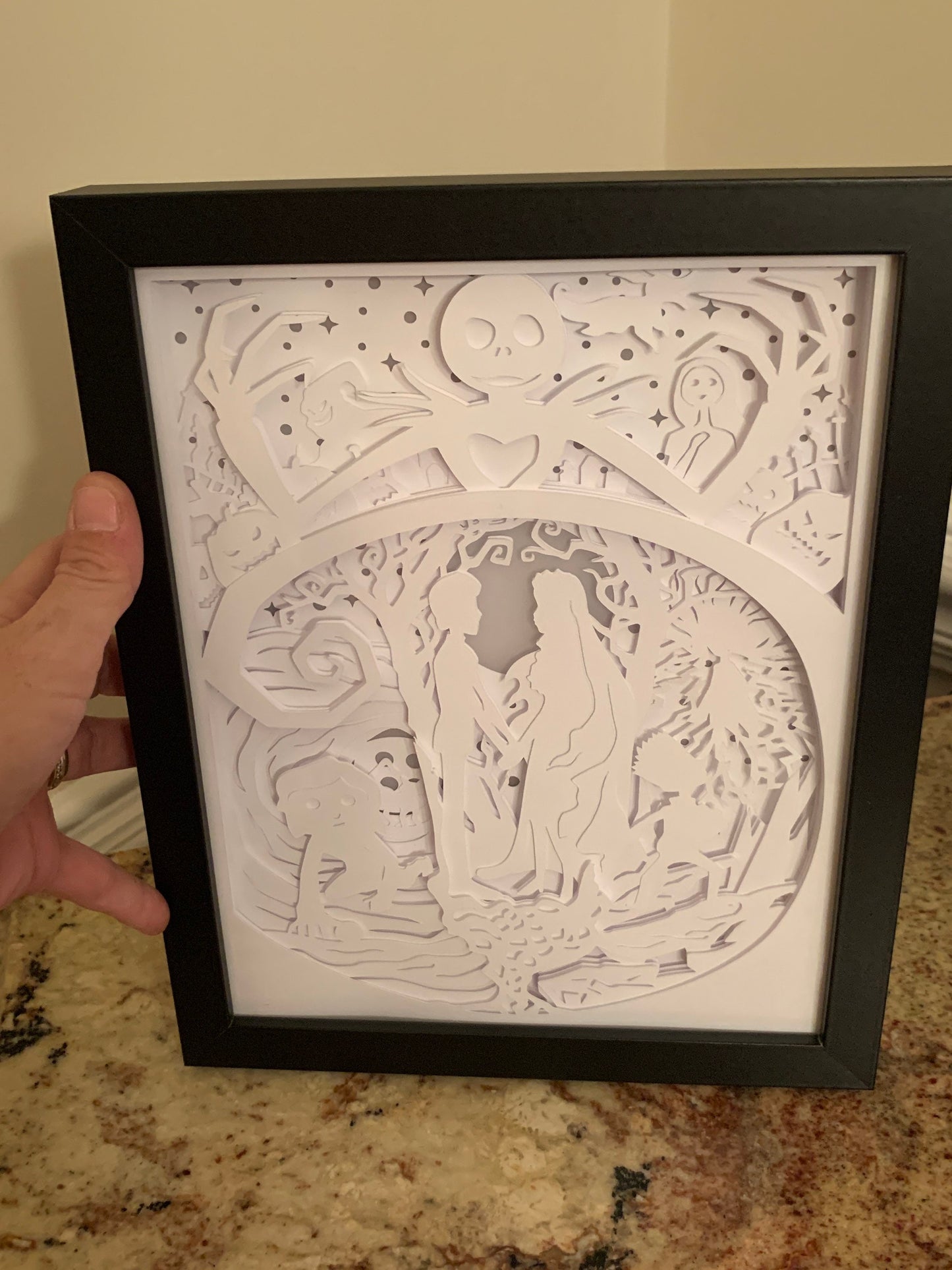 Nightmare Before Christmas Lightbox: Jack & Sally Shadow Box Decor