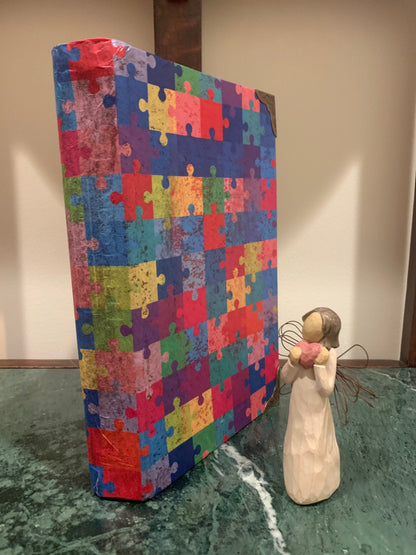 Normal is Boring, Autism Book, Decorative Book Fold, bookfold, Autism Awareness, great gift for autism Mom family, birthday gift